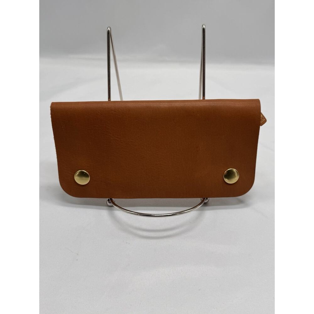 Minor History Leather Little Ledger Wallet Brass Buttons Brown Tan Snaps Soft